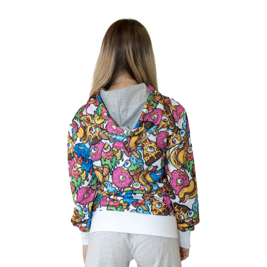 White summer zip-up hoodie