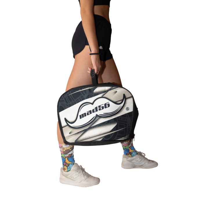 Borsa portacasco bianco e nera