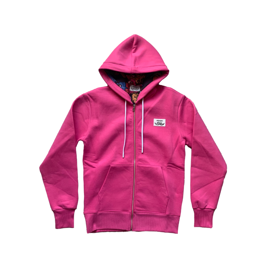 Felpa con zip rosa